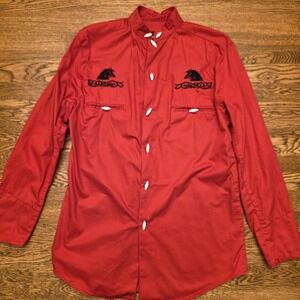 El General M Western Cowboy Horse shirt Button Up Red Embroidered Country Rodeo